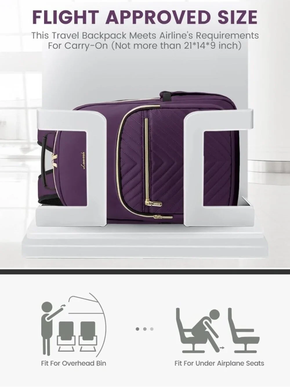 Stylish Quilted Laptop Backpack Purse for Women, Travel & School Bag with USB